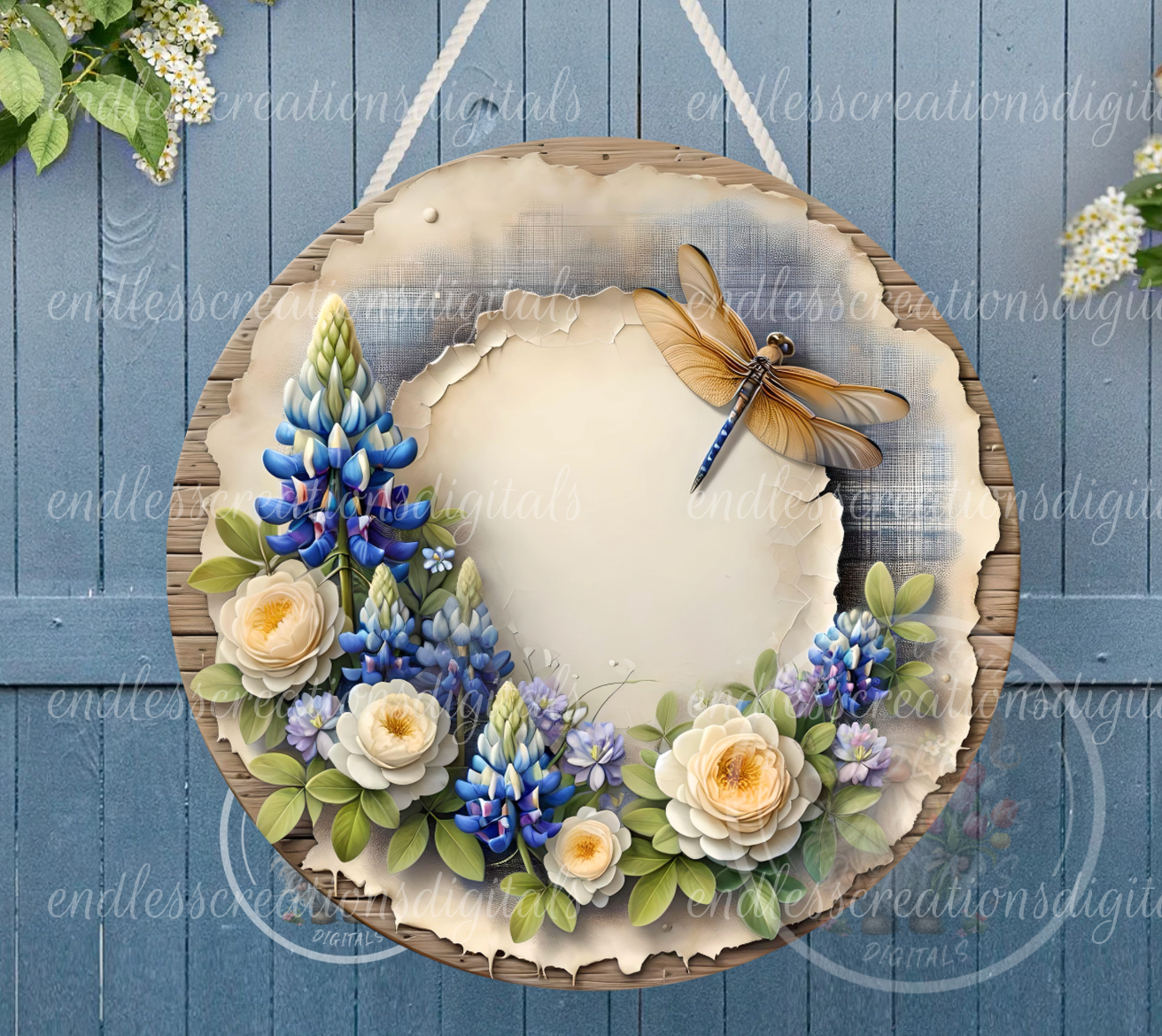 BLUEBONNET FLORAL DRAGONFLY