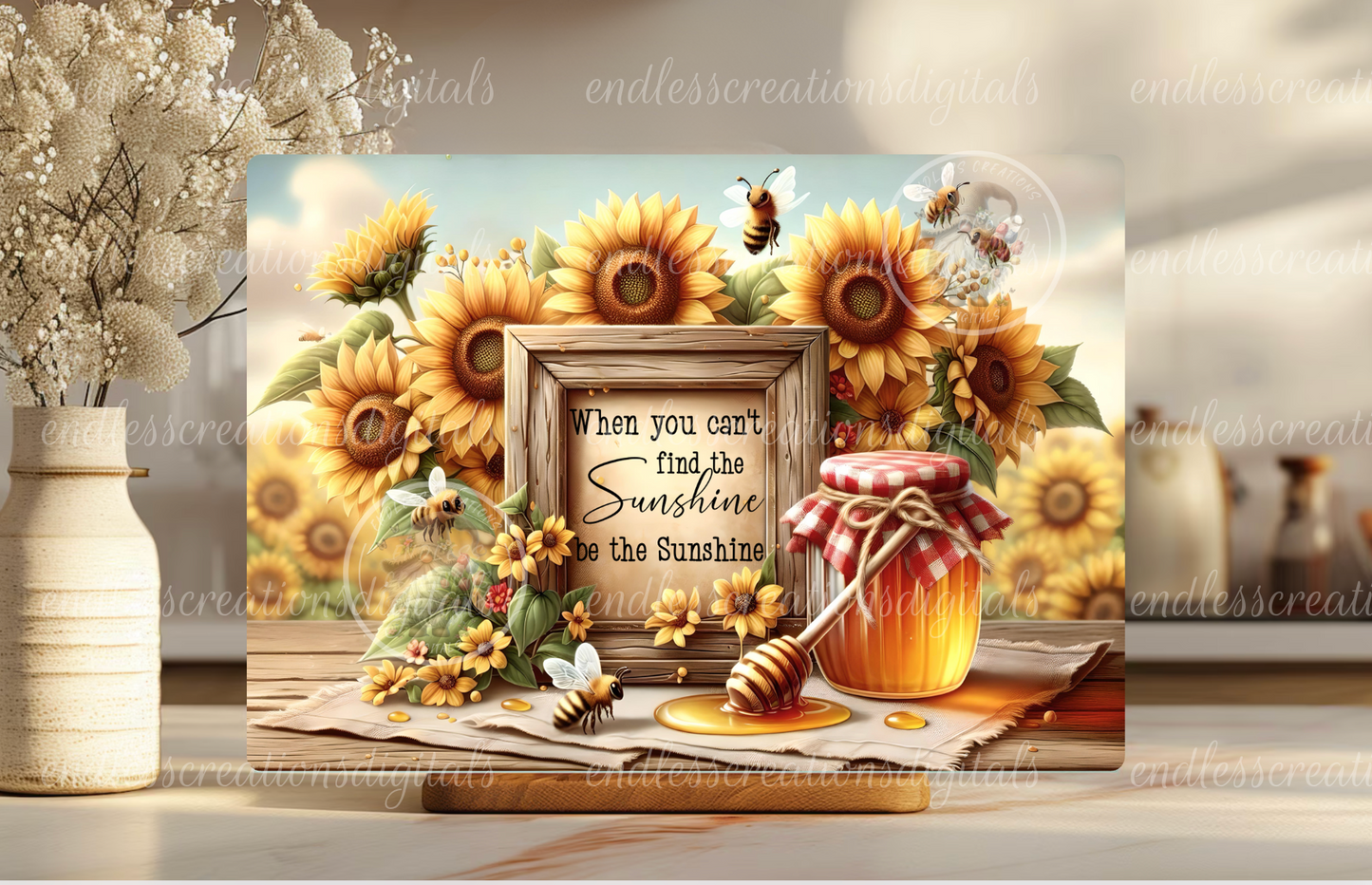 WHIMSICAL SUNFLOWER HONEY BEE