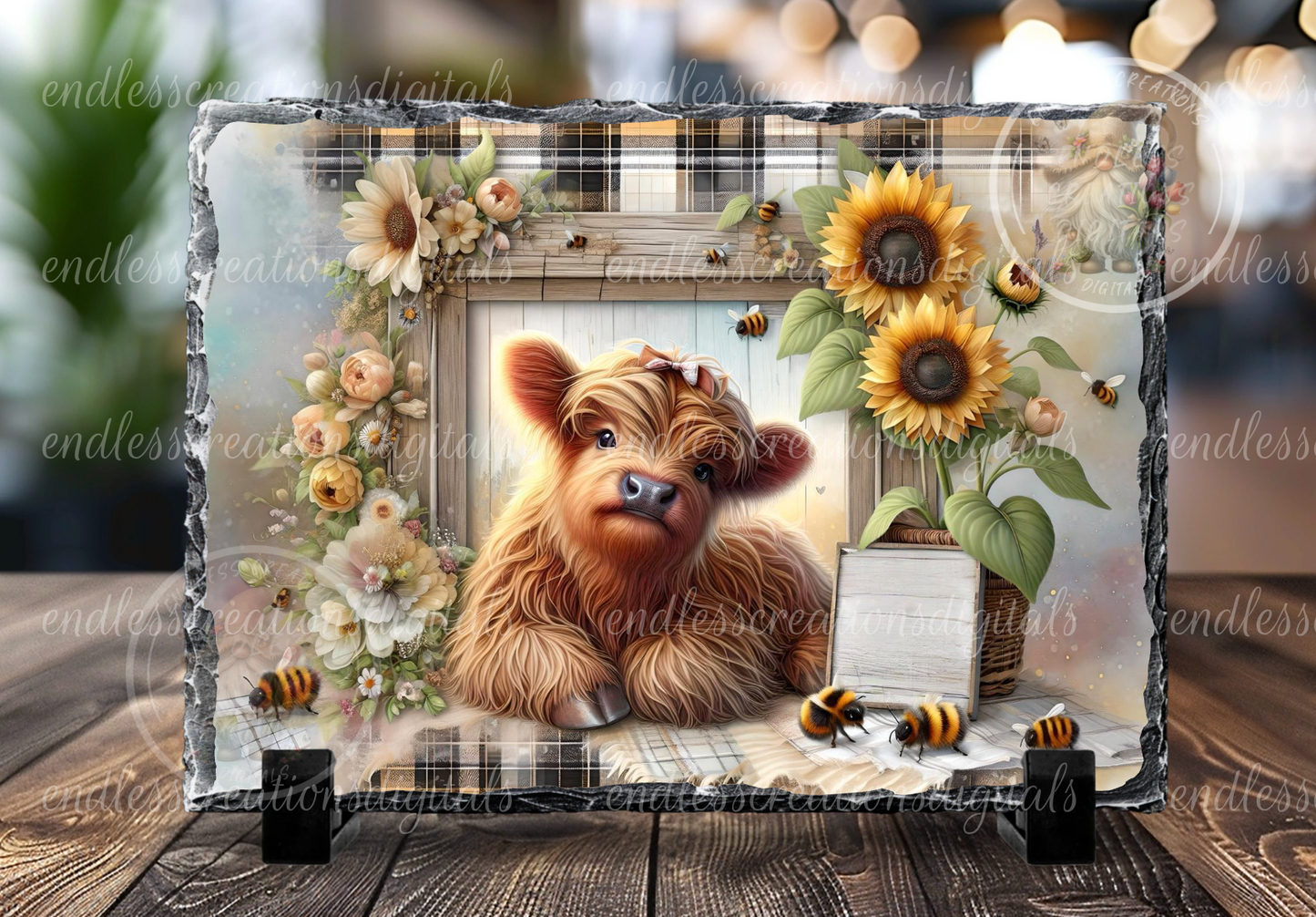 SUNFLOWER HIGHLAND COW
