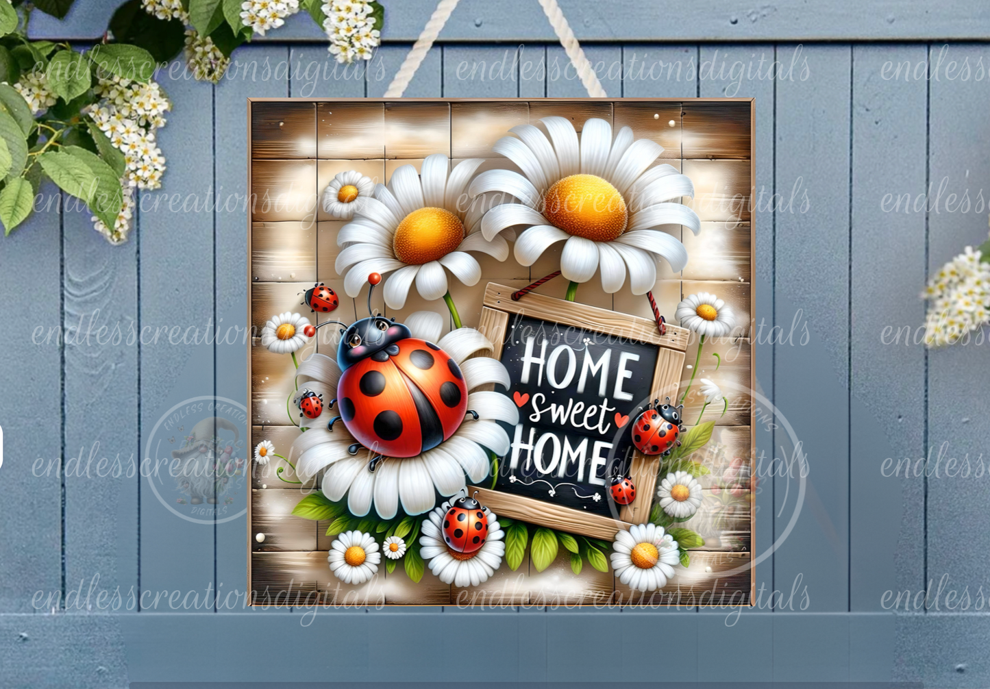 HOME SWEET HOME LADYBUG FLORAL