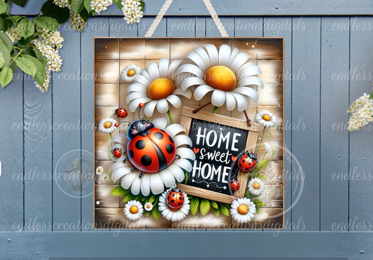 HOME SWEET HOME LADYBUG FLORAL