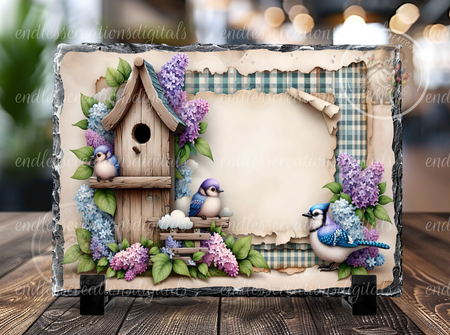 FLORAL LILAC BLUEJAY BIRDHOUSE