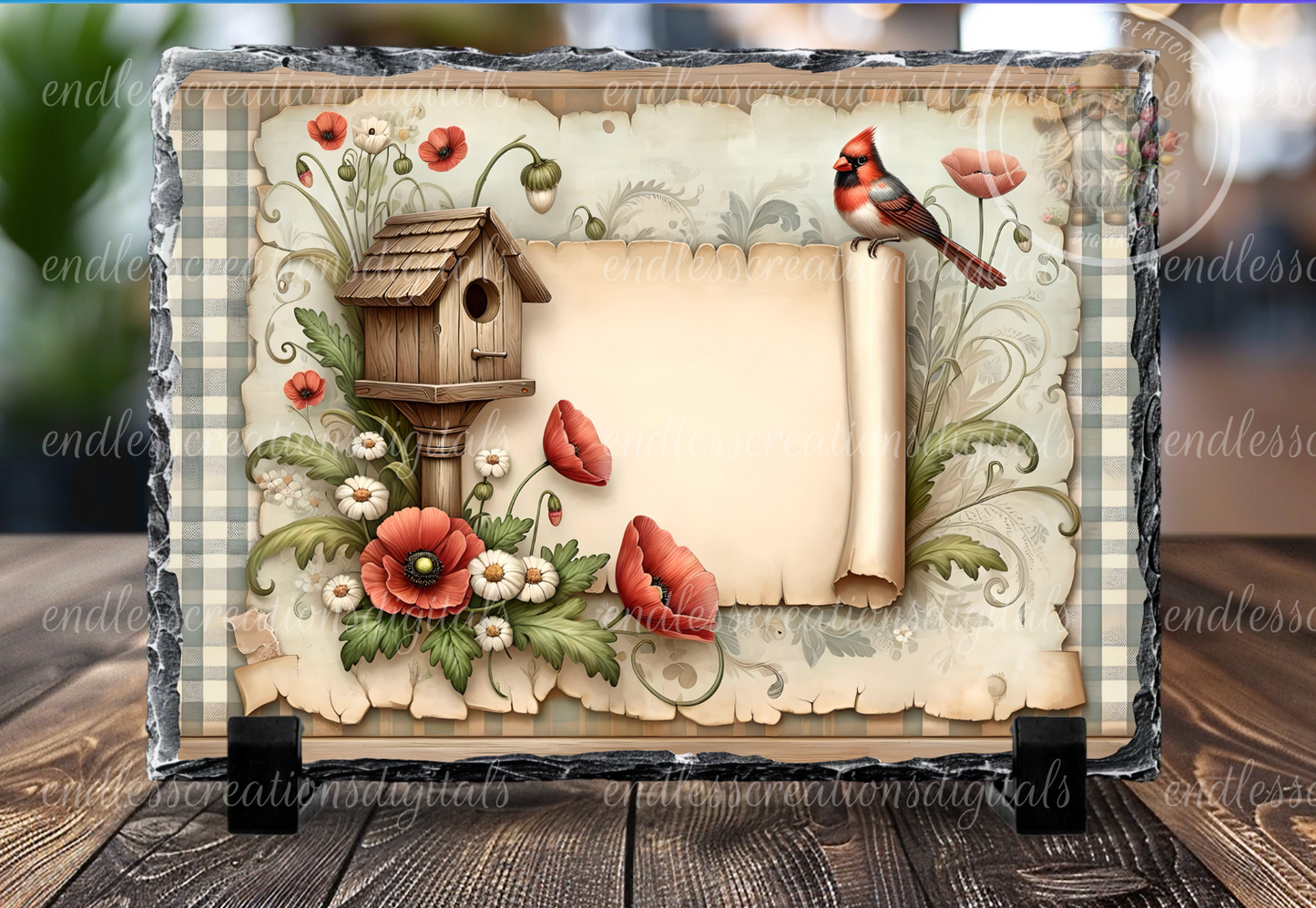 CARDINAL FLORAL BIRDHOUSE