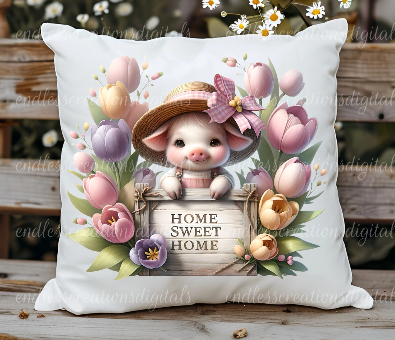 HOME SWEET HOME TULIP PIG