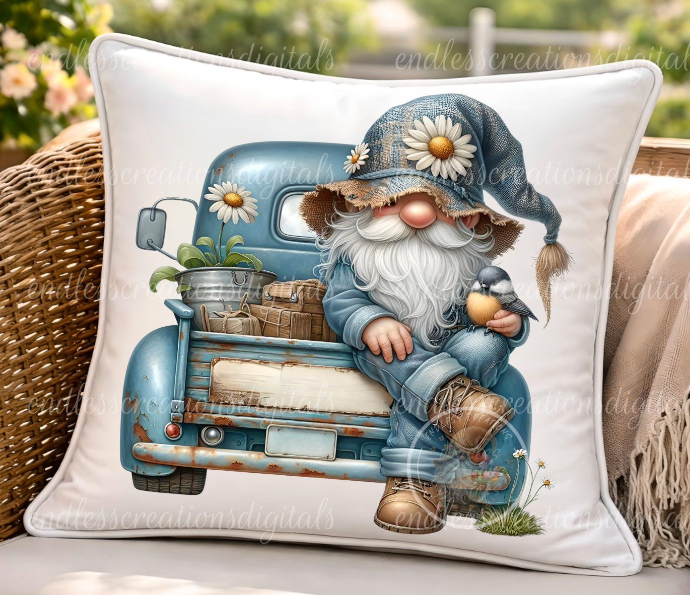 DAISY GNOME BLUE TRUCK