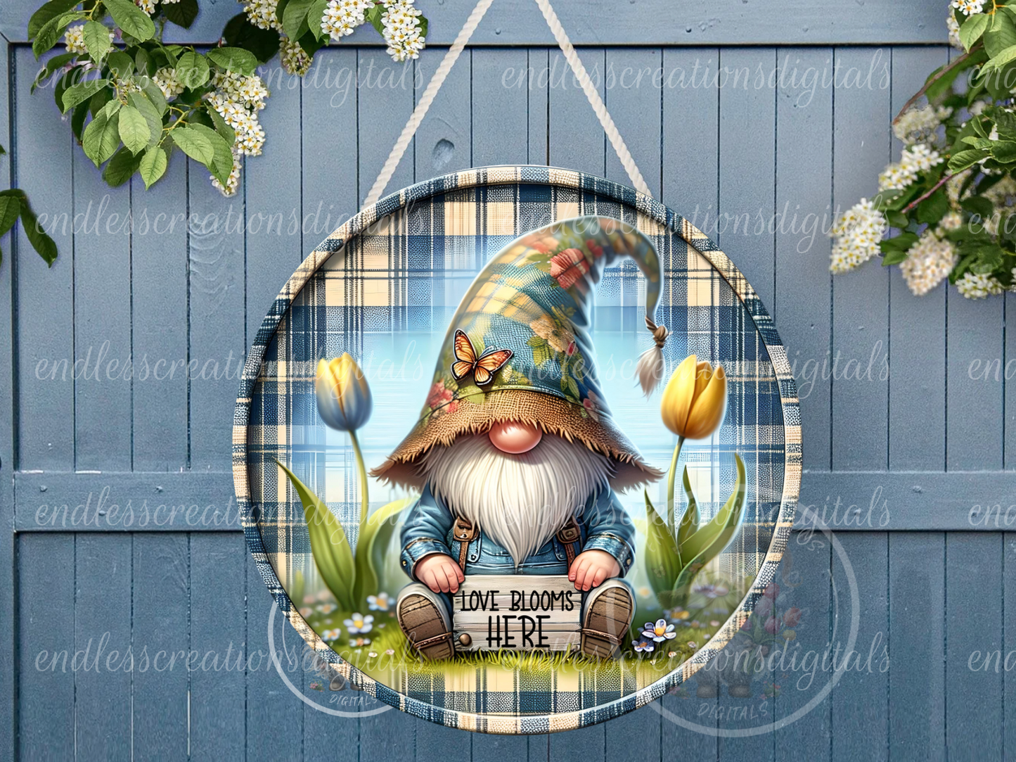 LOVE BLOOMS HERE TULIP GNOME