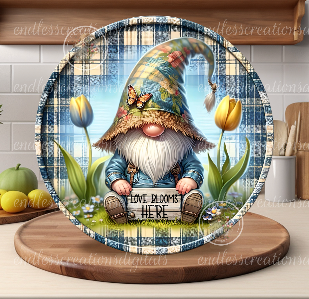 LOVE BLOOMS HERE TULIP GNOME