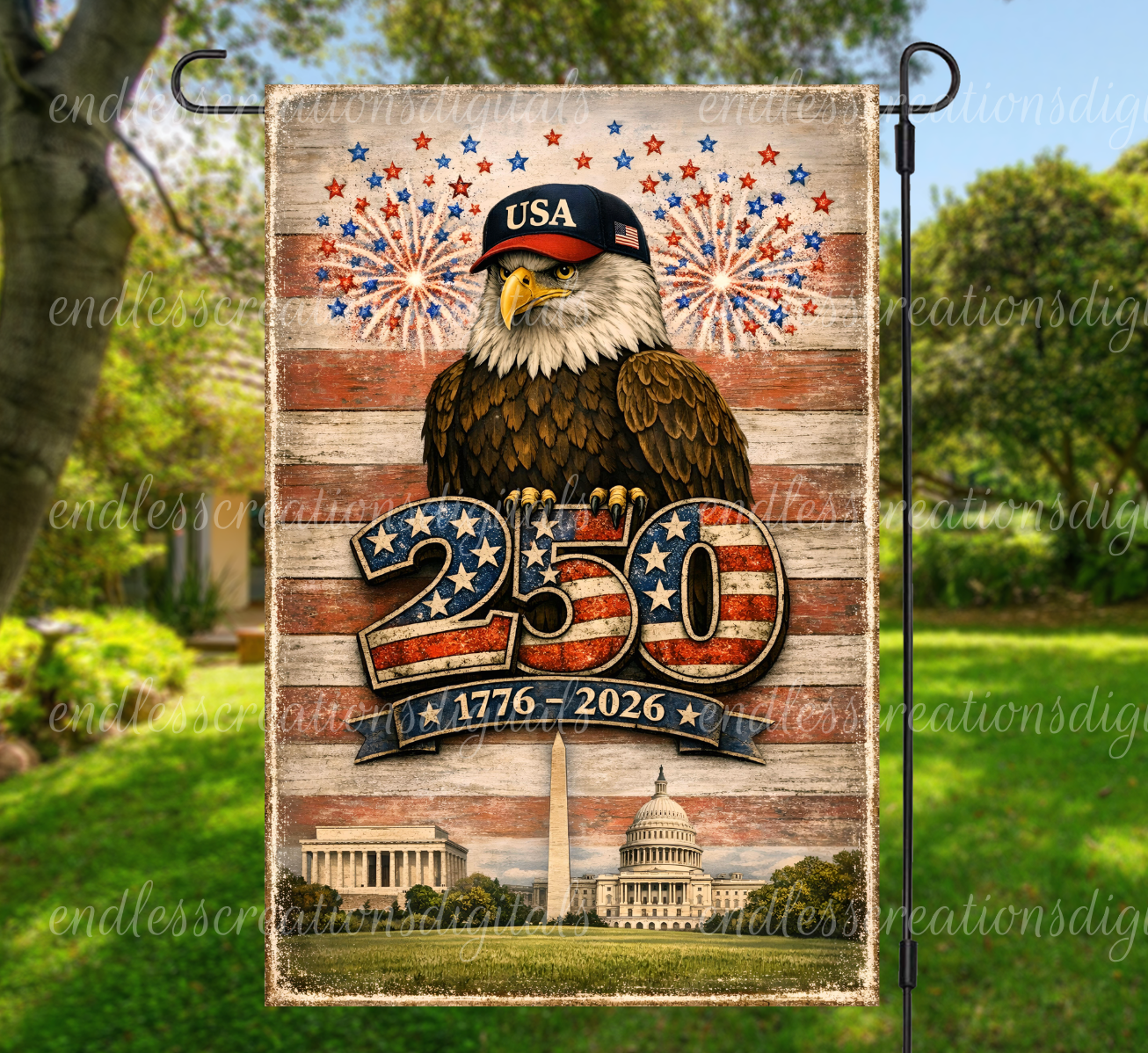 AMERICAN 250 BIRTHDAY GARDEN FLAG