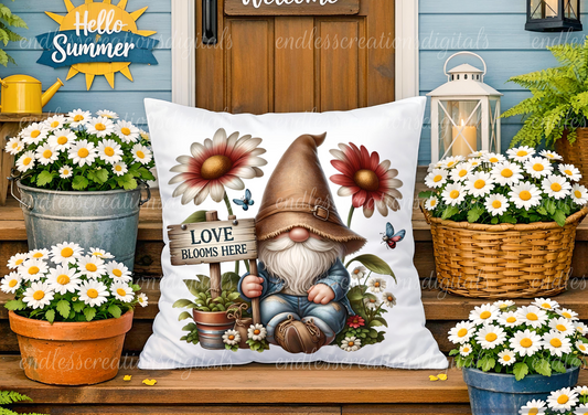 LOVE GROWS HERE DAISY GNOME