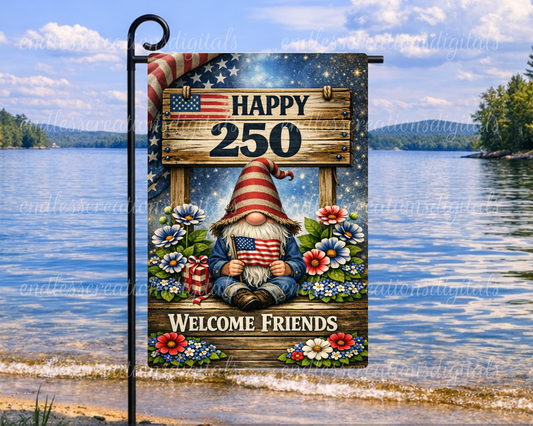 AMERICAN HAPPY 250 GARDEN FLAG