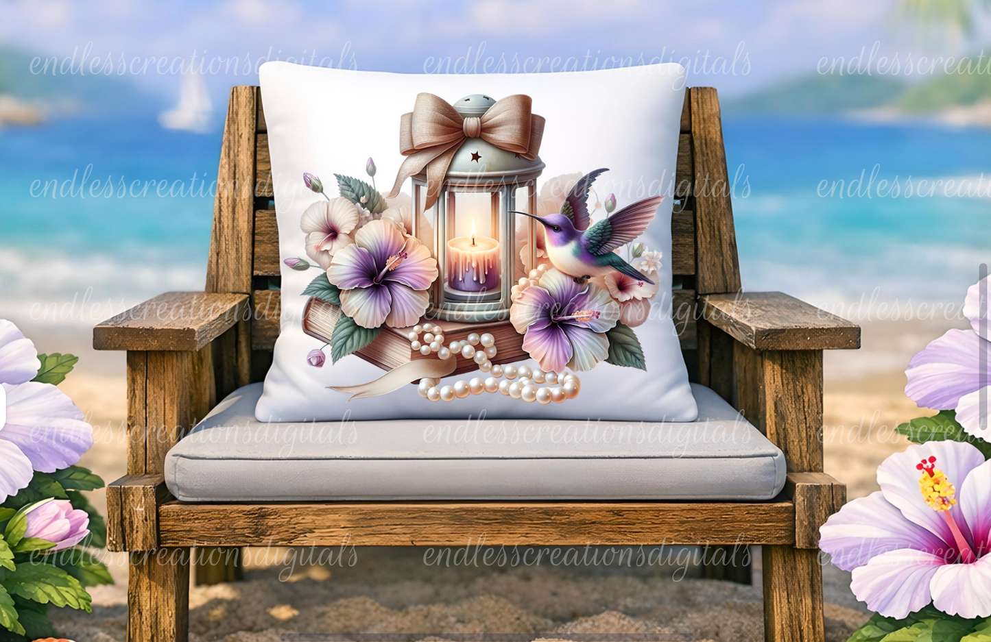 TROPICAL FLORAL HUMMINGBIRD