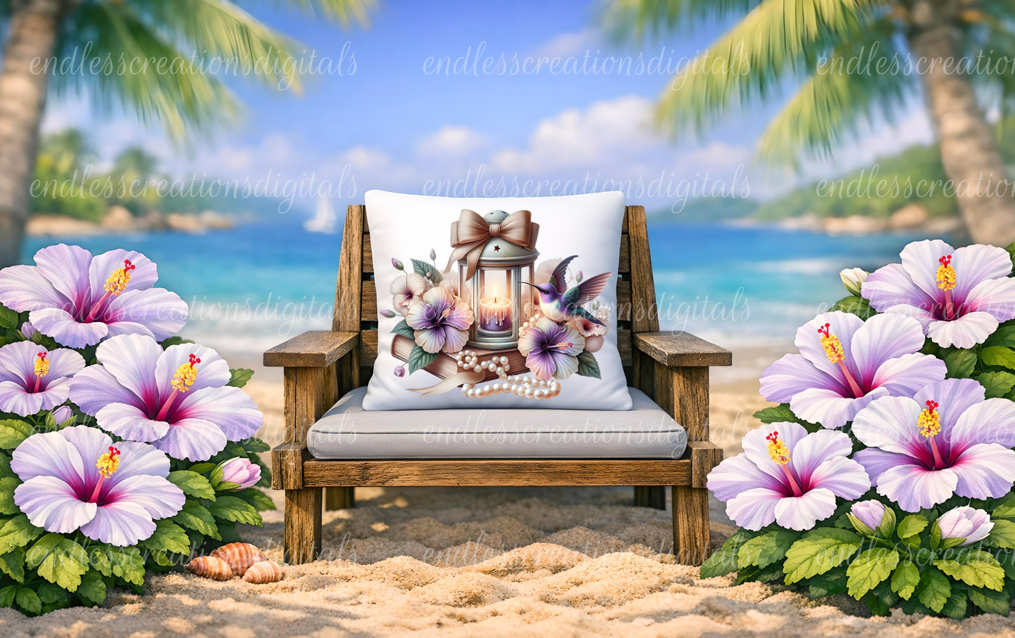 TROPICAL FLORAL HUMMINGBIRD