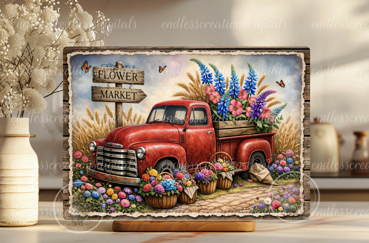 FLORAL RED TRUCK