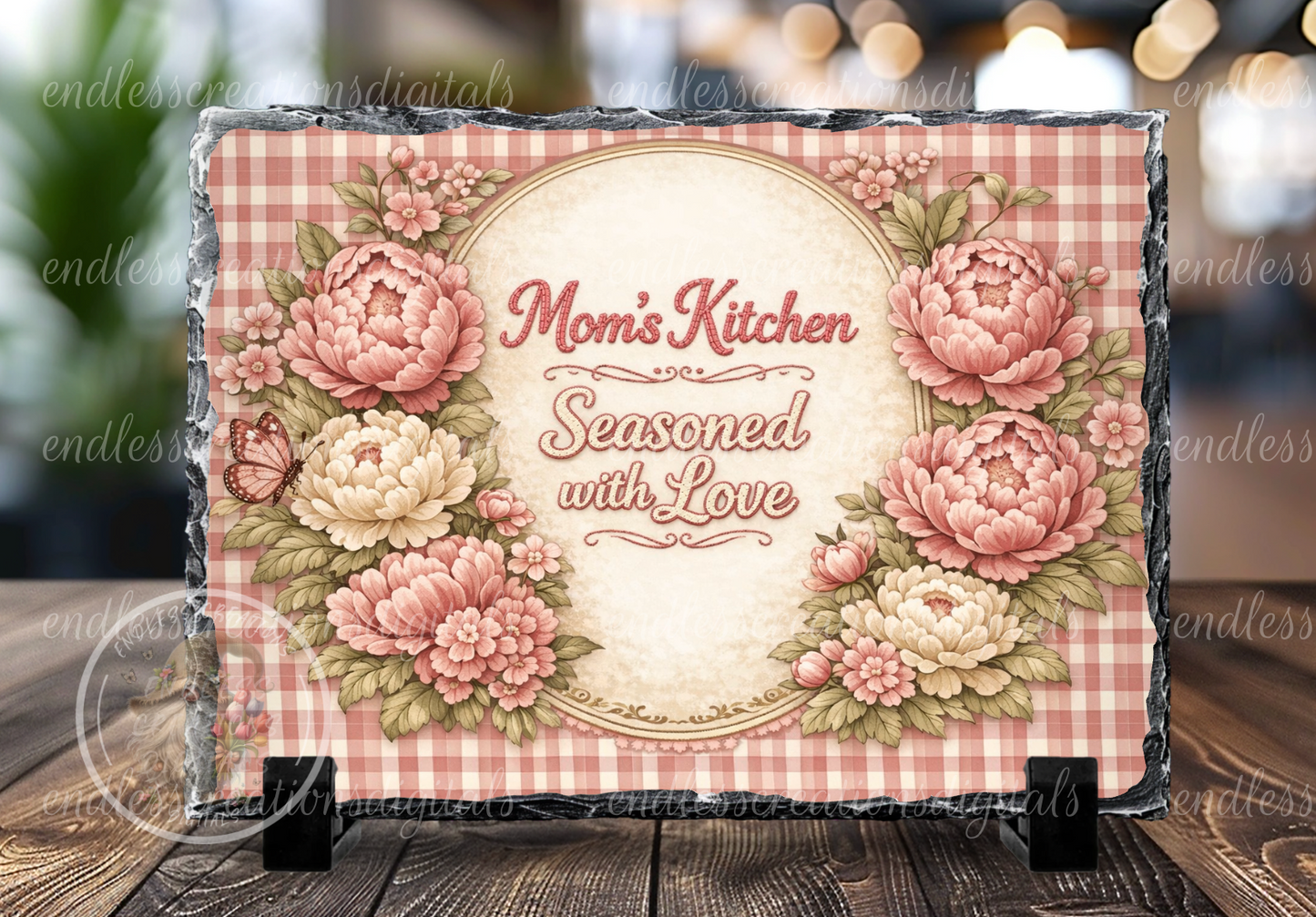 MOM'S KITCHEN FLORAL GINGHAM