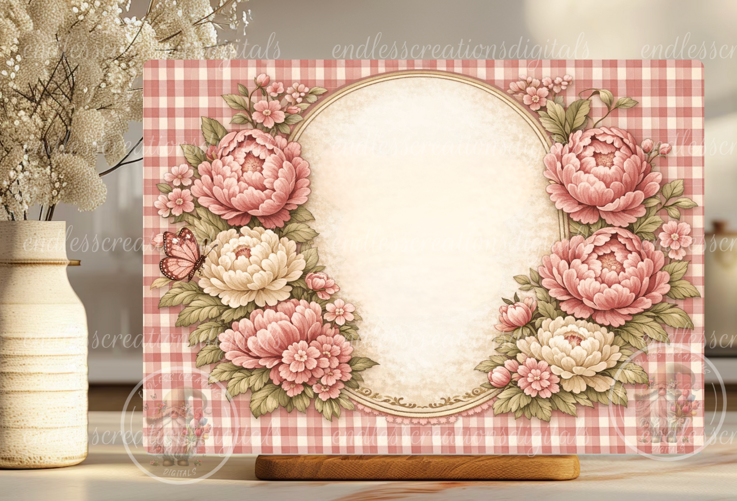 MOM'S KITCHEN FLORAL GINGHAM