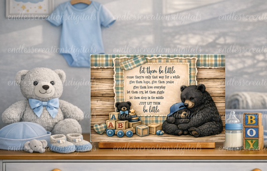 LET THEM BE LITTLE BABY BOY BLACK BEARS