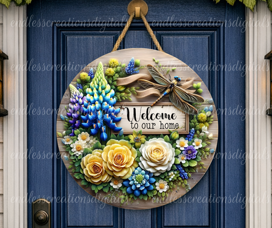 WELCOME FLORAL ROUND