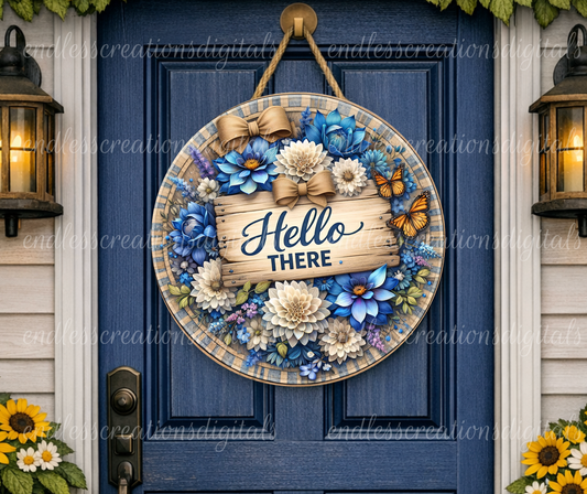 HELLO THERE FLORAL ROUND