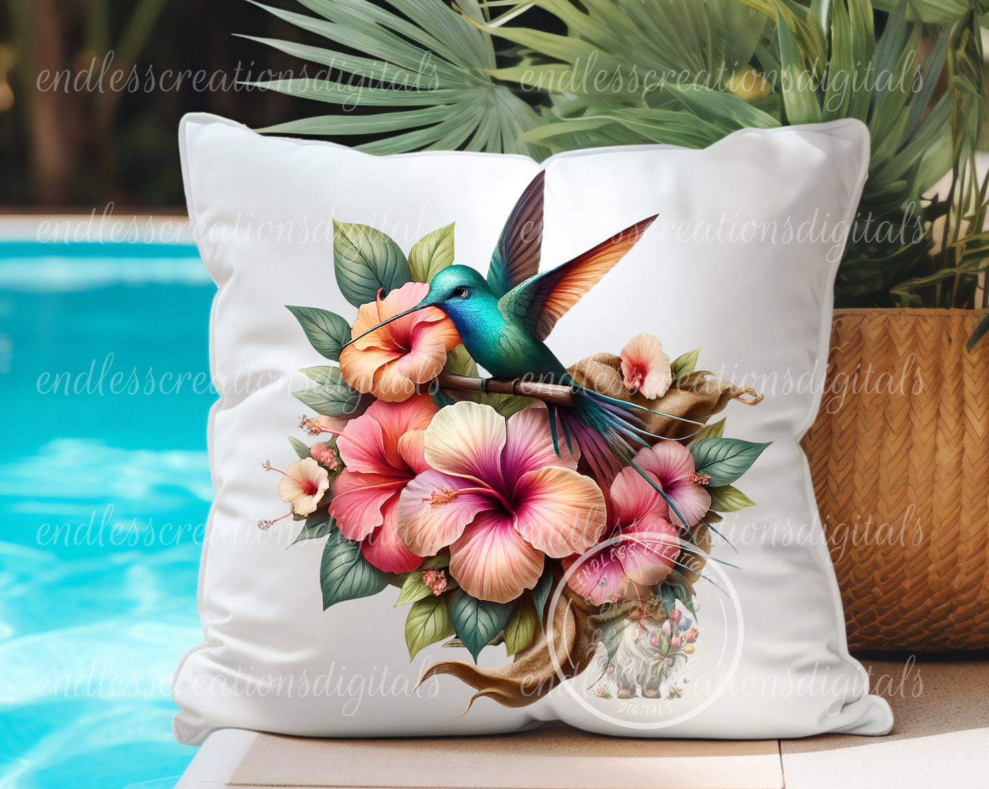 HUMMINGBIRD HIBISCUS ROUND