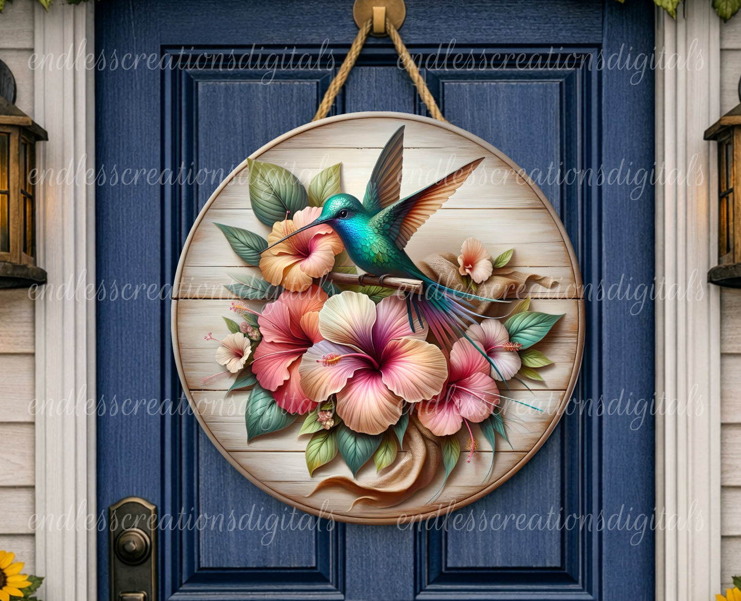 HUMMINGBIRD HIBISCUS ROUND