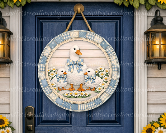 VINTAGE BLUE GOOSE ROUND/CLOCK DESIGN