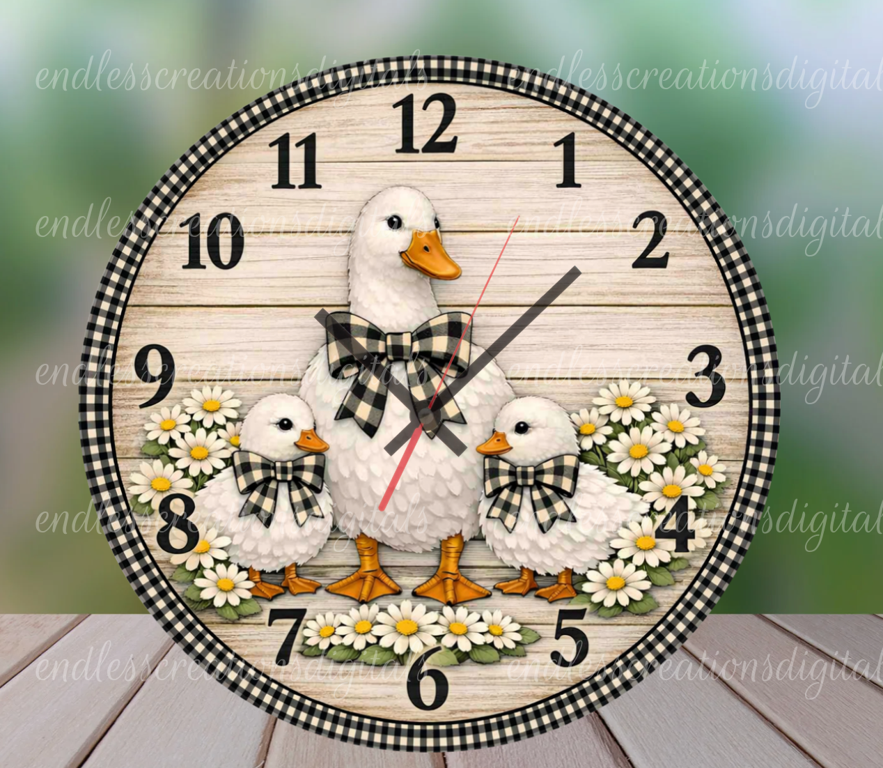 FARMHOUSE ROUND GOOSE DESIGN INCLUDING CLOCK ROUND