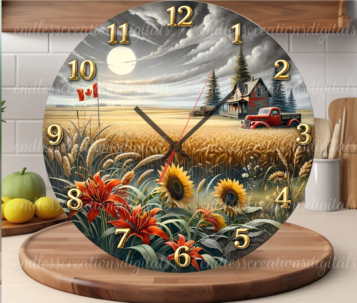 CANADIAN OLD TRUCK CLOCK AND ROUND