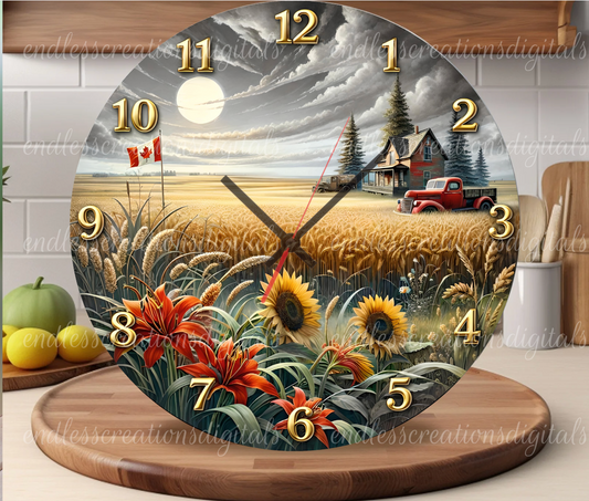 CANADIAN OLD TRUCK CLOCK AND ROUND