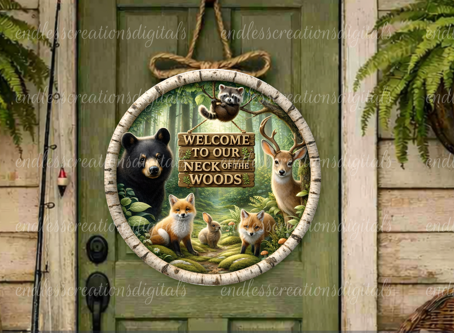 BUNDLE OF 3 WOODLAND ANIMALS ROUNDS AND CLOCK DESIGN