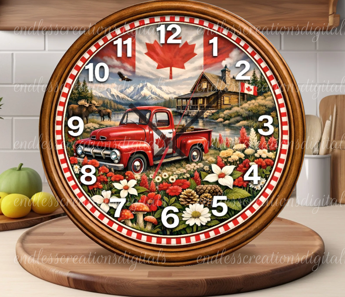 CANADA VINTAGE TRUCK ROUND AND CLOCK DESIGN