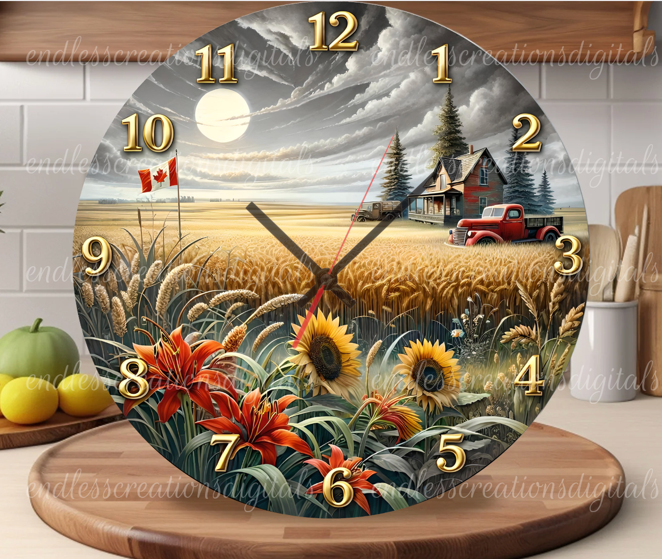 CANADA OLD TRUCK ROUND AND CLOCK BUNDLE