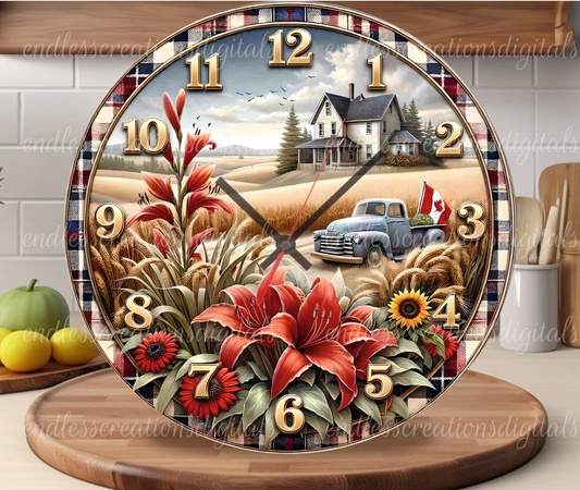 CANADA VINTAGE TRUCK CLOCK AND ROUND