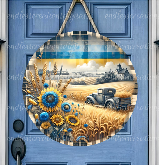 FLORAL TRUCK ROUND/CLOCK DESIGN