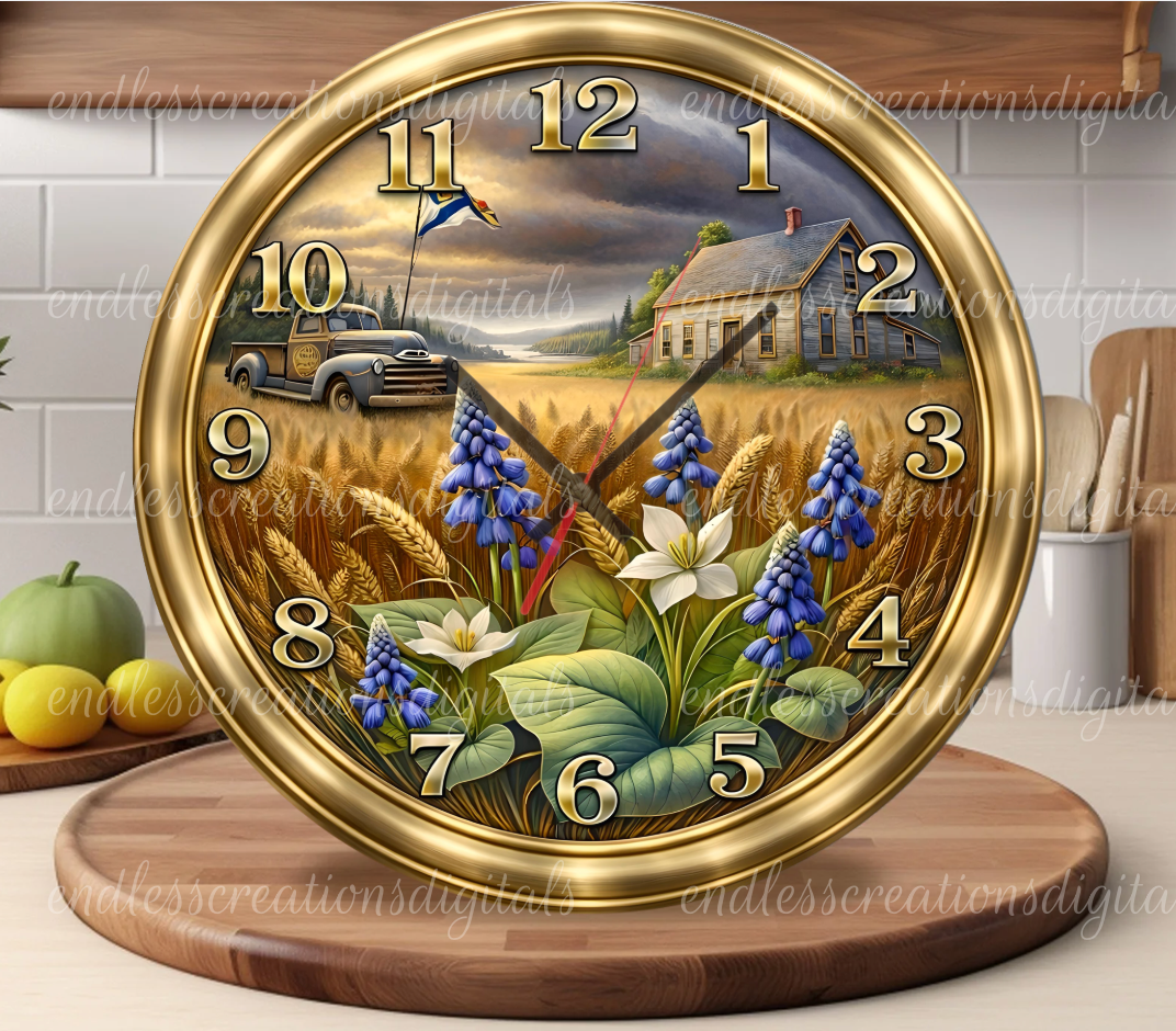 FLORAL TRUCK ROUND/CLOCK DESIGN