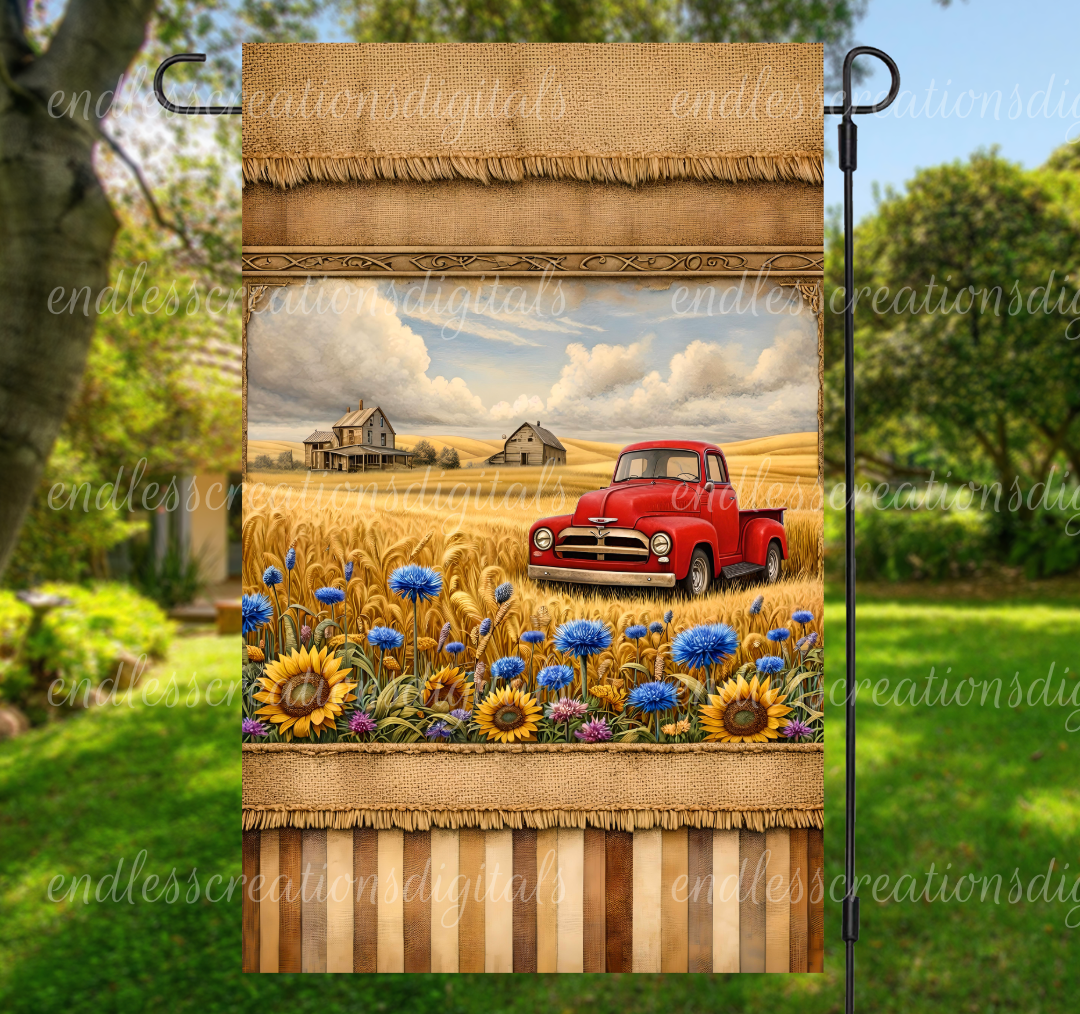 WELCOME RED TRUCK FLAG