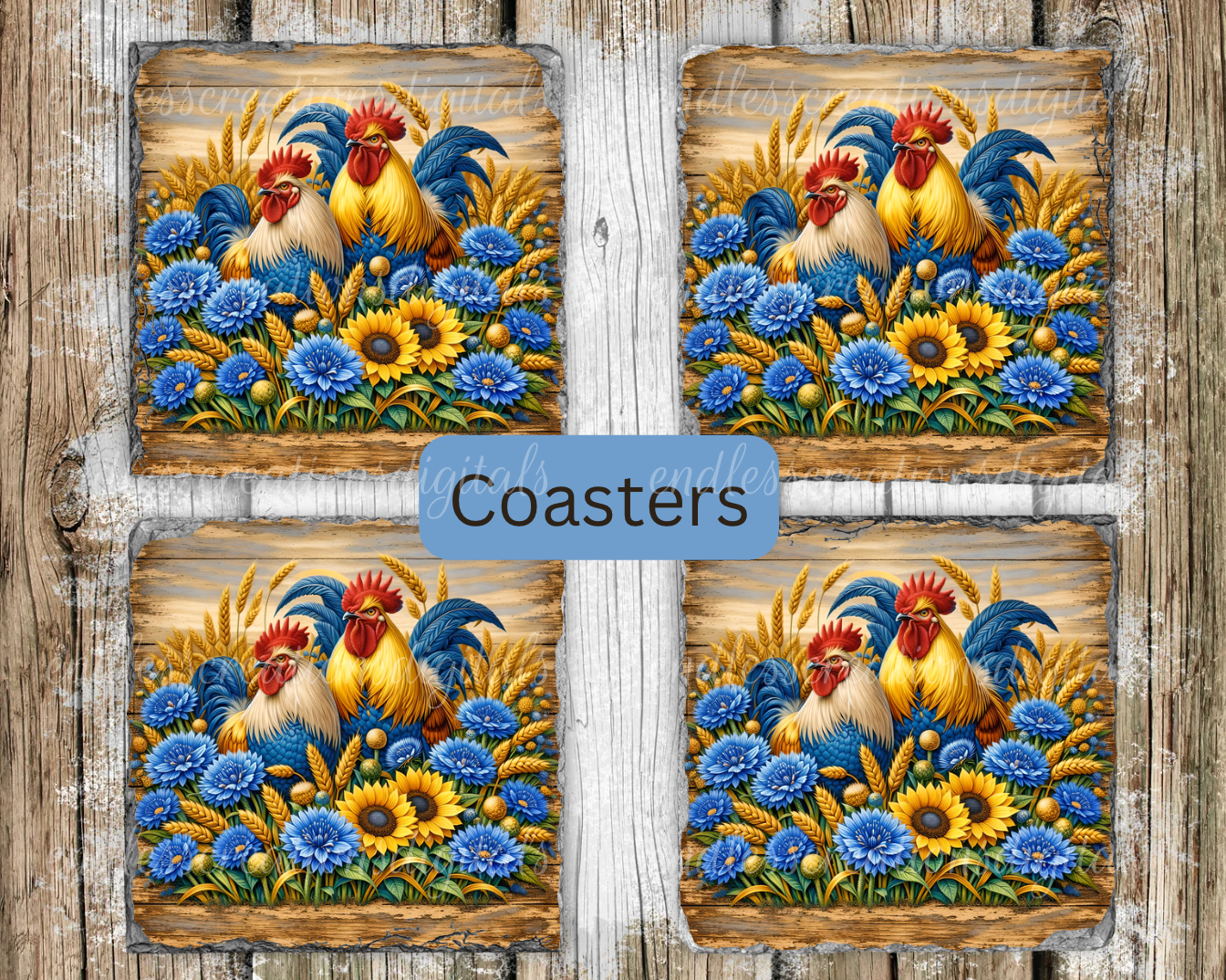 FLORAL ROOSTER BUNDLE OF 5
