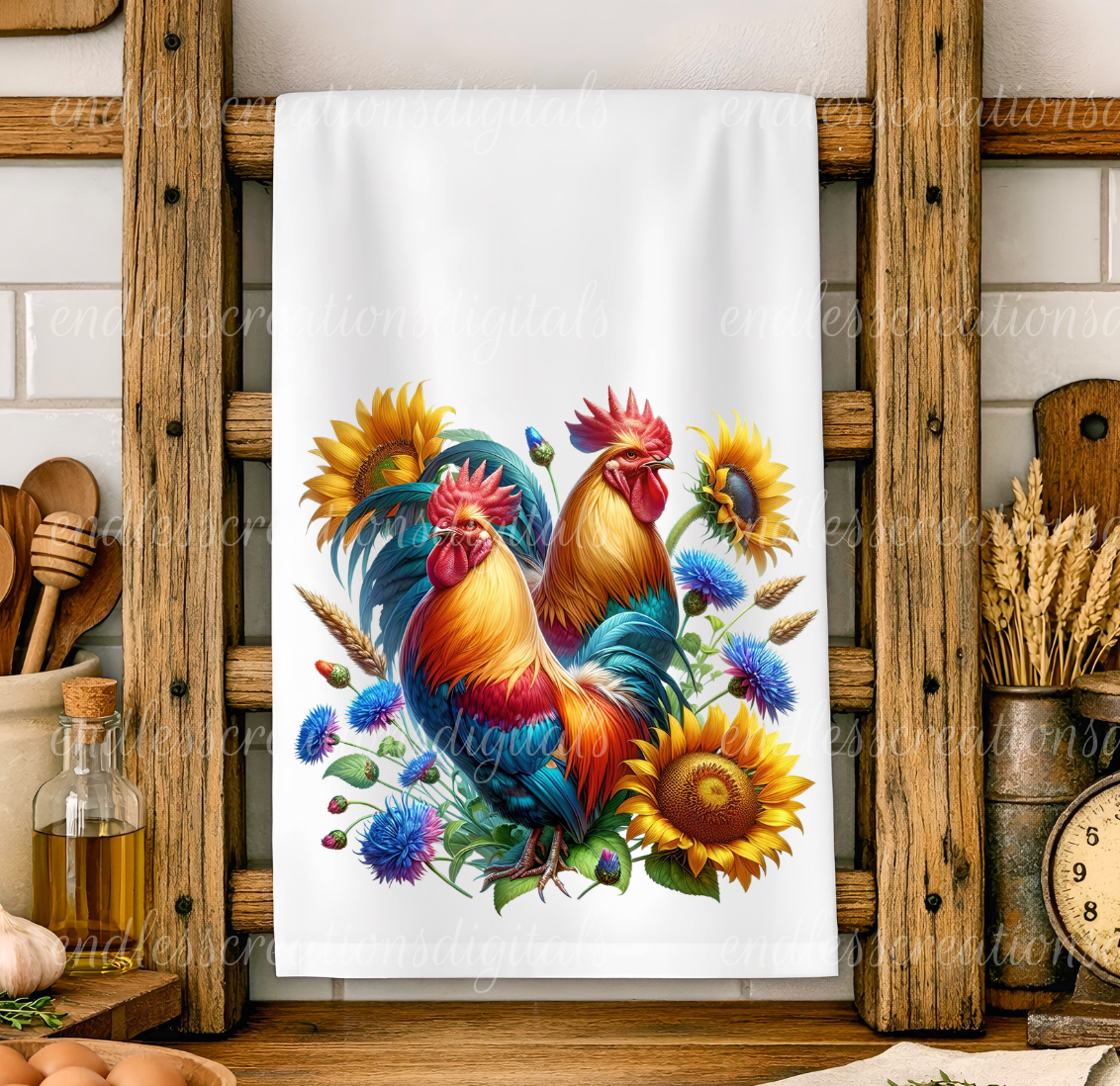 FLORAL ROOSTER BUNDLE OF 5