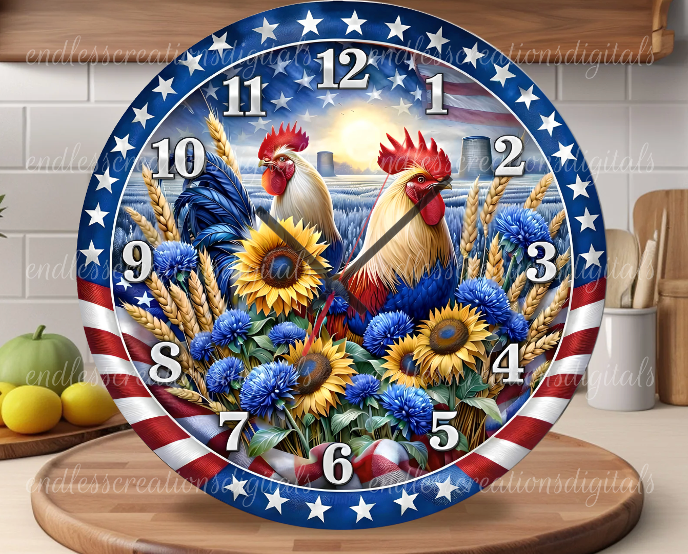 PATRIOTIC ROOSTERS BUNLDE OF 2