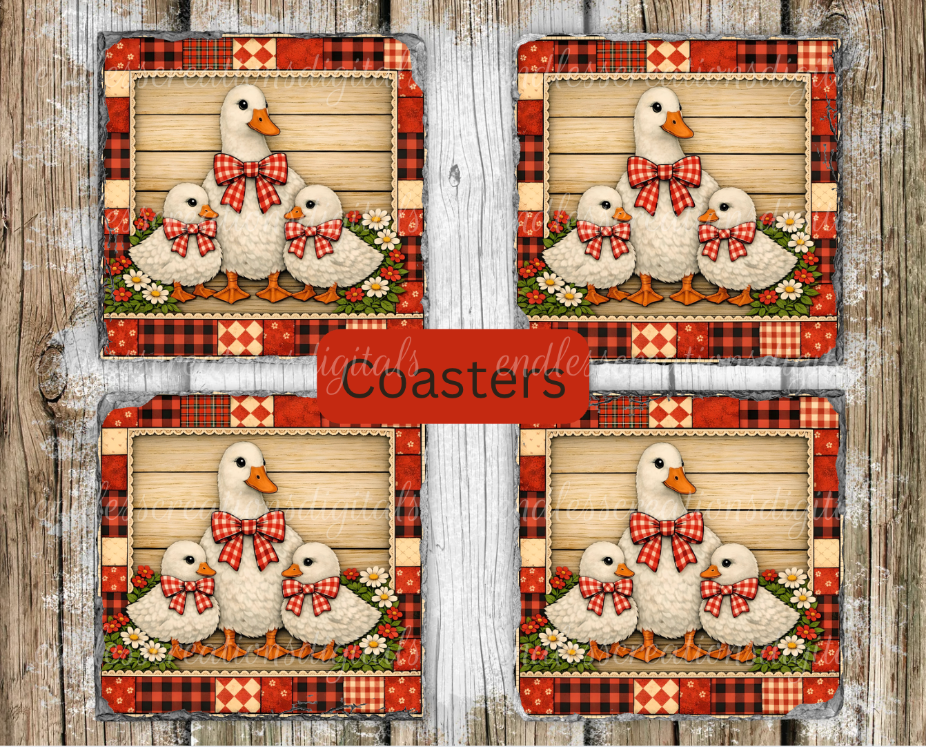 FARMHOUSE RED GOOSE DESIGN BUNDLE OF 3