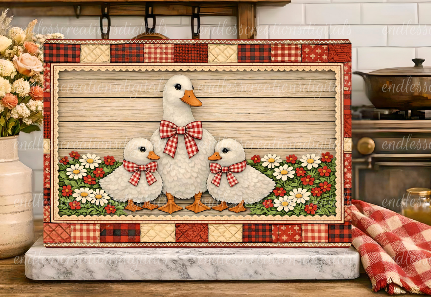 FARMHOUSE RED GOOSE DESIGN BUNDLE OF 3