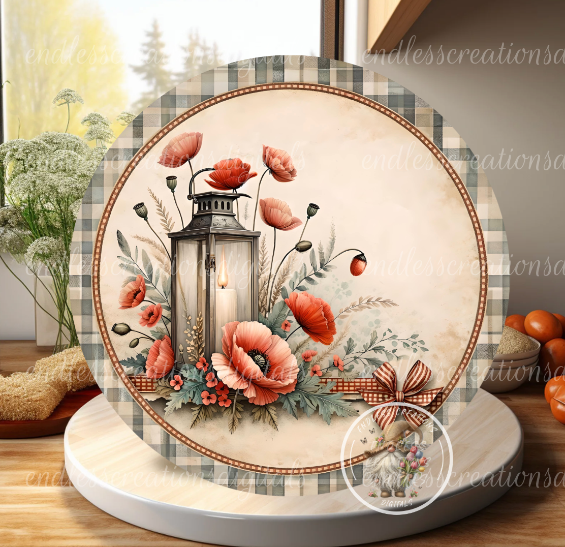 FLORAL POPPY STEP INSIDE ROUND