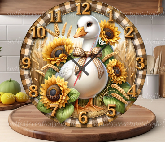SUNFLOWER GOOSE ROUND/CLOCK DESIGN
