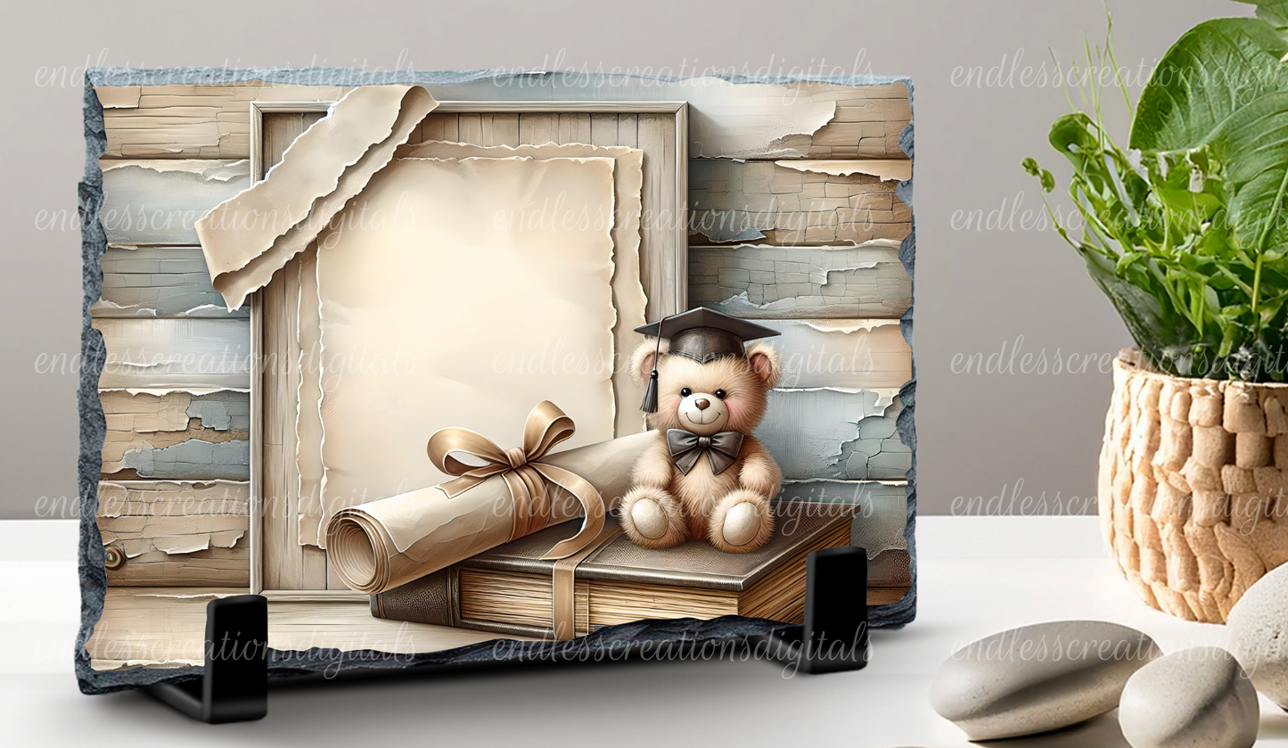 HARD WORK GRADUATION TEDDY RECTANGLE