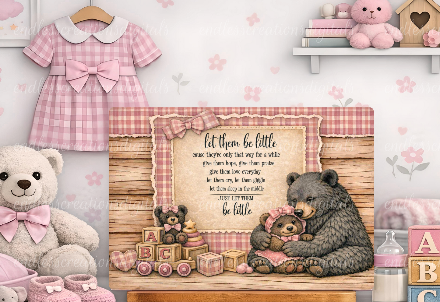 LET THEM BE LITTLE GIRL BABY BLACK BEARS