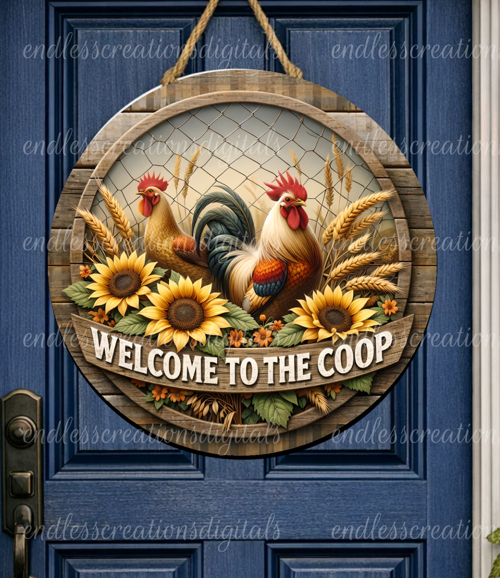 WELCOME TO THE COOP ROUND/CLOCK DESIGN