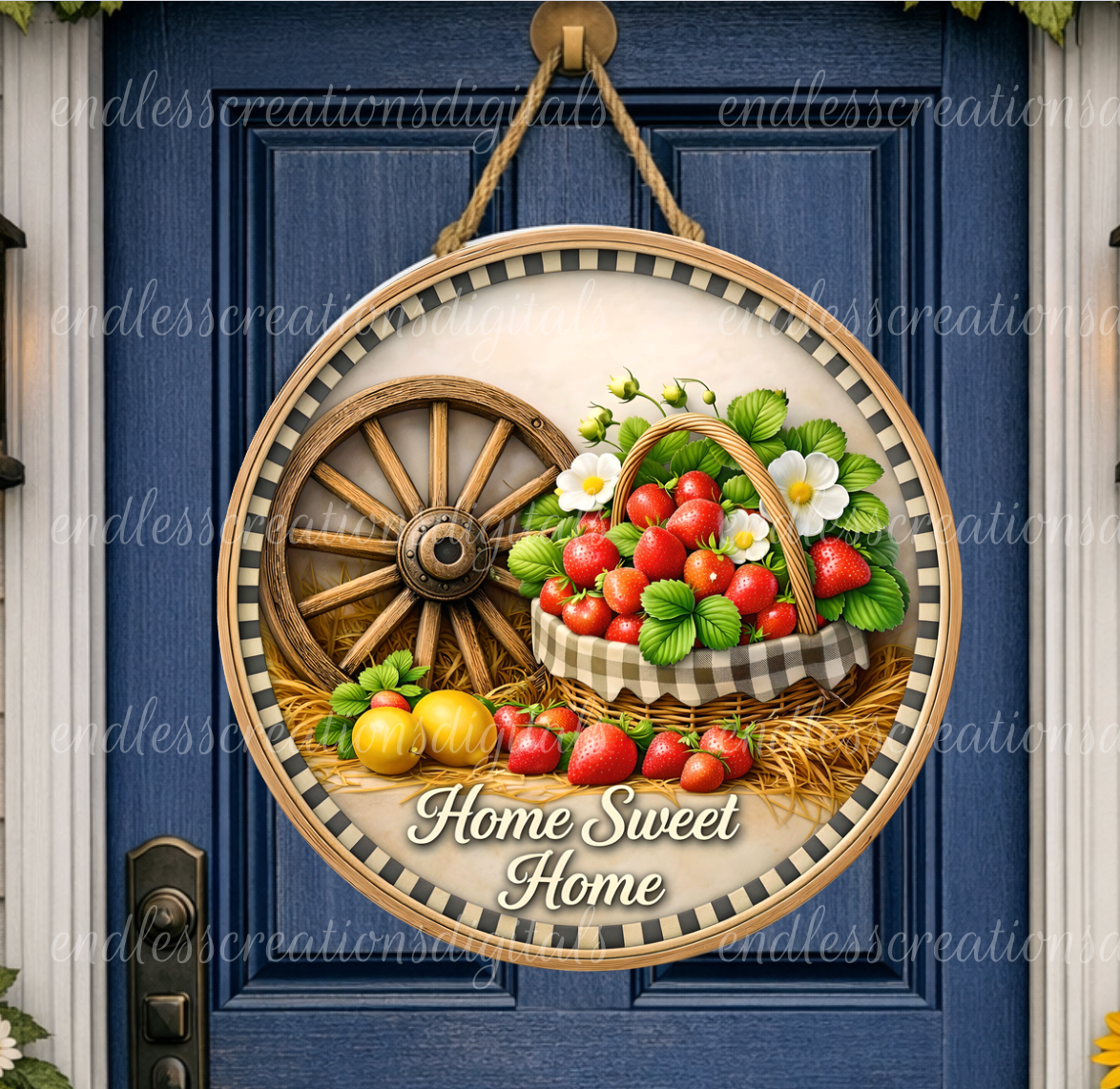 SUMMER LEMON STRAWBERRY ROUND/CLOCK DESIGN BUNDLE OF 3