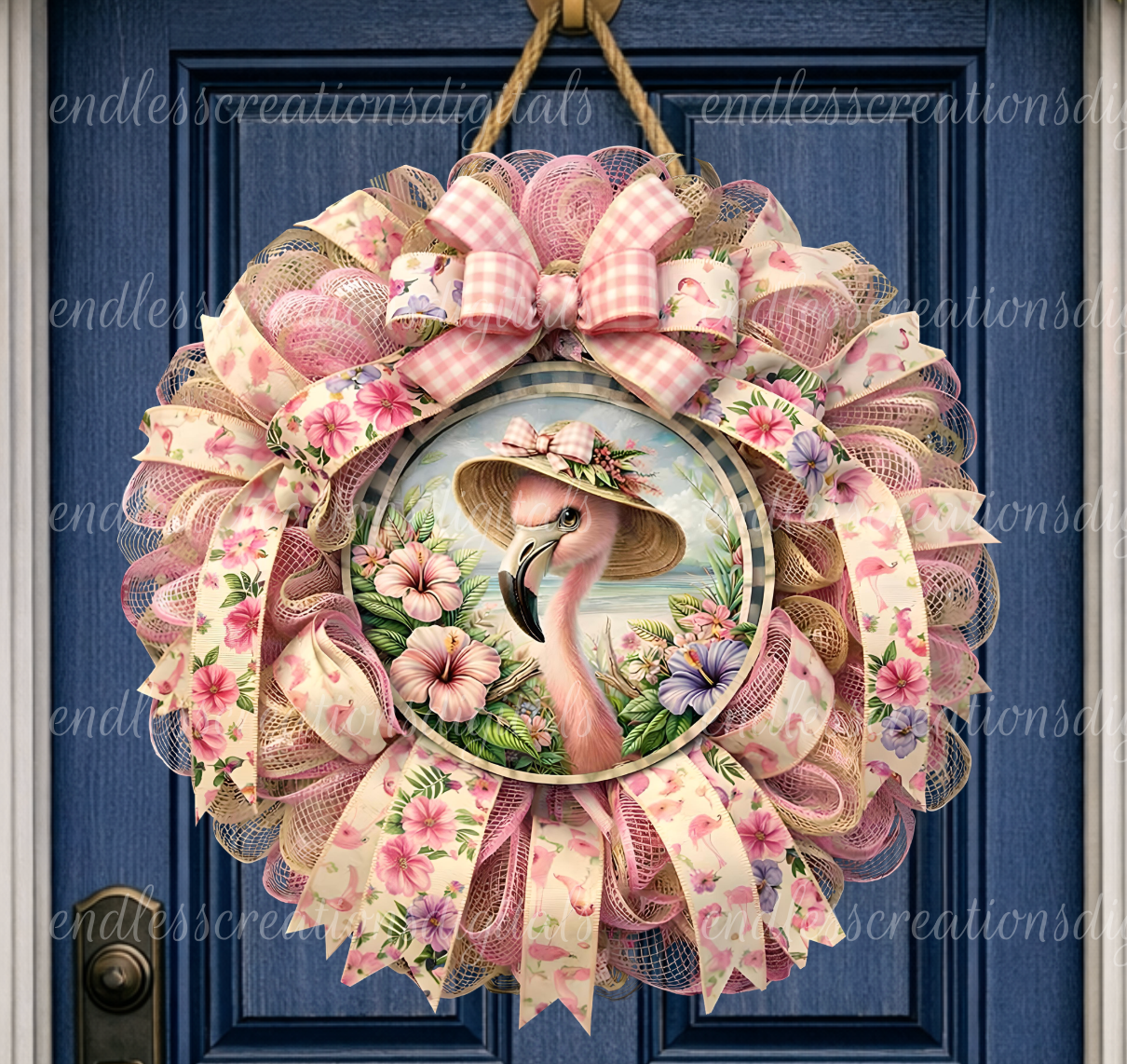 TROPICAL FLAMINGO ROUND/CLOCK DESIGN