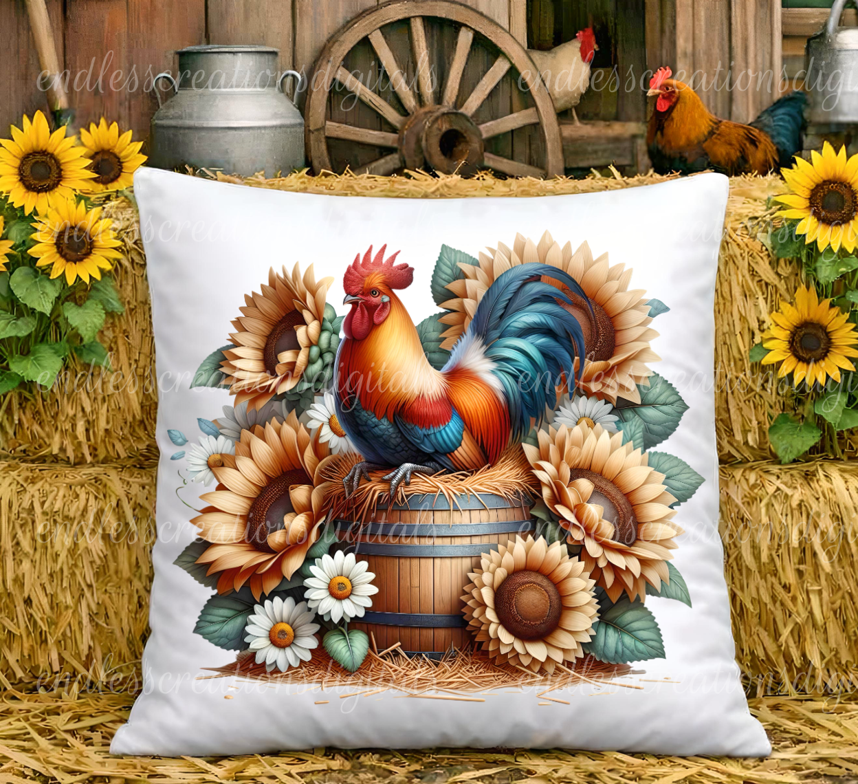 SUNFLOWER ROOSTER BUNDLE OF 4 TRANSPARENCIES