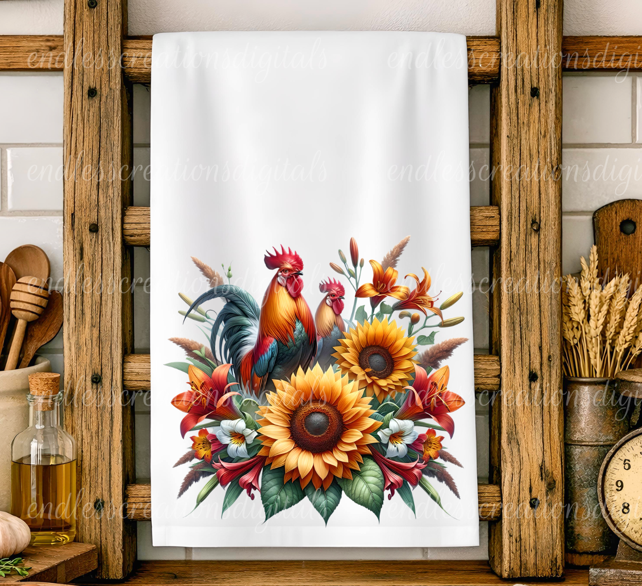 SUNFLOWER ROOSTER BUNDLE OF 4 TRANSPARENCIES