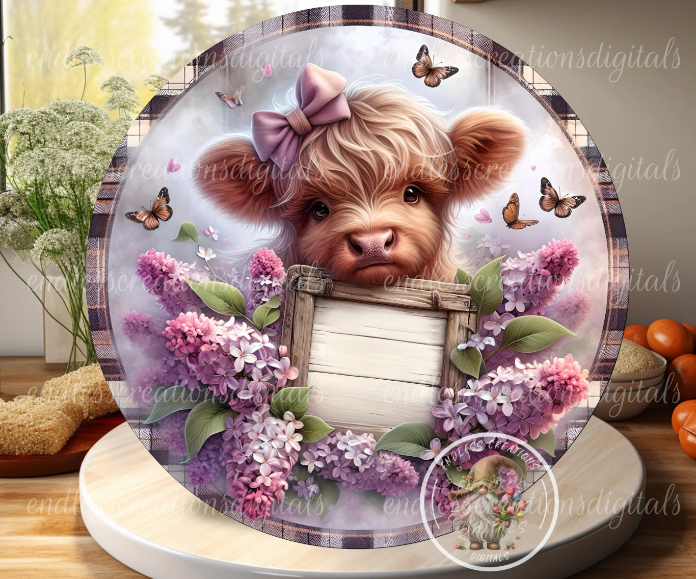 SPRING LILAC HIGHLAND COW